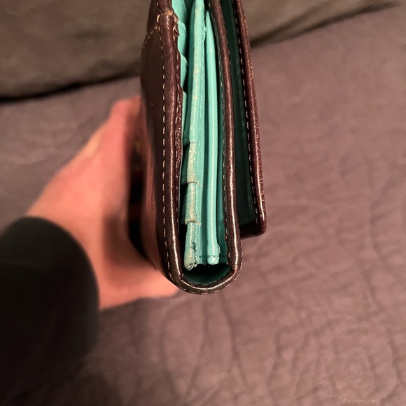 Vintage COACH Legacy Garcia large mahogany brown leather trifold wallet - Picture 3 of 10